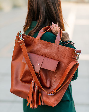 Rudy skórzany shopper, beautifulthings