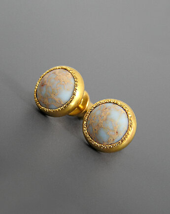 Kolczyki z jaspisami, srebro pozłacane, Pastelove Jewelry