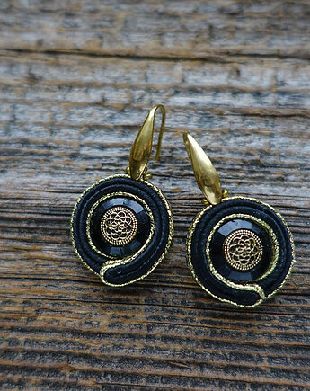 Czarne kolczyki soutache, Mró Soutache
