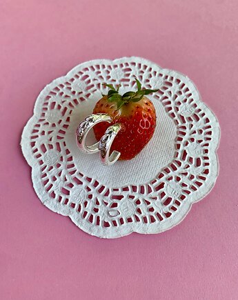 OSTATNIE SZTUKI- Truskawka Fragole- kolczyki srebrne- Strawberries & Che..., BOSKE