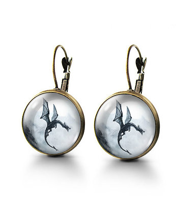 Kolczyki - Czarny smok - brąz, yenoo