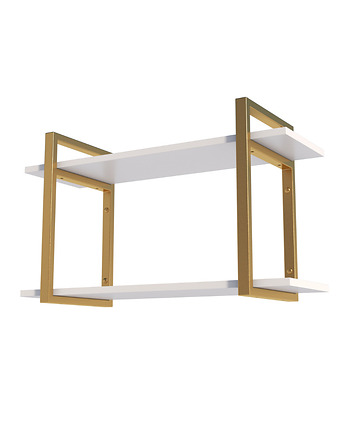 Półka Wiszaca na Ścianę  Loft Biała Złota  Regał Nowoczesna 80 cm, A.D Home