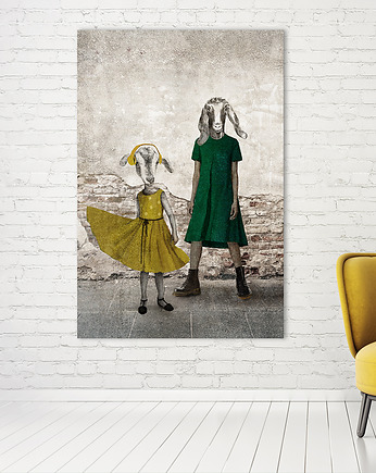 OBRAZ NA PŁÓTNIE -KOZY- 80x120cm, LUdesign gallery