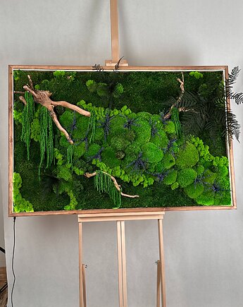 Lawendowe wzgórze, podświetlany obraz z roślin stabilizowanych, Art Light Studio