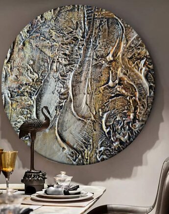 Obraz okrągły z grubą strukturą DORADOS fi 80cm, art and texture