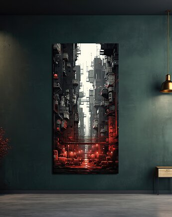 Futurystyczna Japonia, Cyberpunk - Plakat - Loft, Minimalizm, Black Sapphire Art