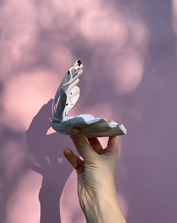 Ceramiczna Muszla Muszelka Skarbiec na Biżuterię Lolipop w Czarne Ciapki, Maison Fragile