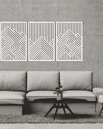 3D DEKORACYJNE PANELE GEOMETRYCZNE, NOWOCZESNA DEKORACJA ŚCIENNA, BIAŁY, ORNAMENTI