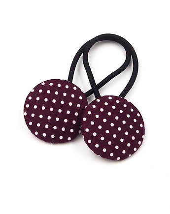 Gumki do włosów w kropki Dottie Burgundy, Momilio