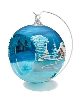 Bombka Lampion ze stojakiem: niebieski Kościółek, Syn Bombkarza