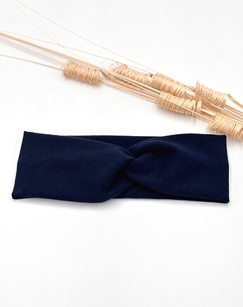 Opaska z dzianiny Granatowa, wu handmade