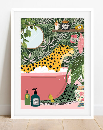 Lampart relaksuje się w wannie, Harvest Maison