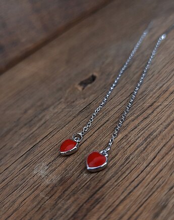 Kolczyki srebrne Serca wiszące, Czaki Bransoletki