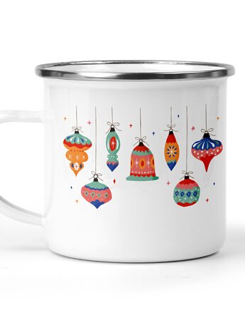 Świąteczny kubek metalowy bańki, Kreatywny Warsztat