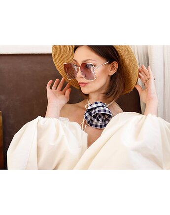 Choker w kratkę bawełniany, Celina Parysów