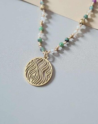 "Elara" naszyjnik z kamieni naturalnych - zoisyt, turmalin, kwarc, INSI