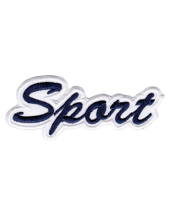 Naszywka naprasowanka SPORT GRANATOWY termoprzylepna haft 10,7x4,4cm, Wyszywane