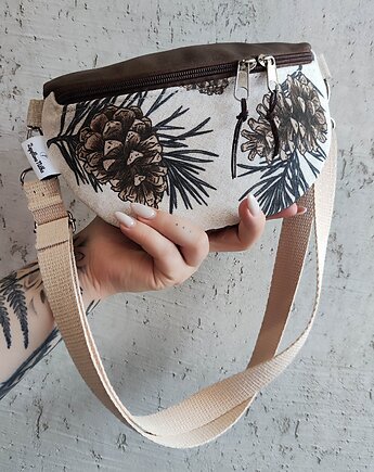 Nerka półksiężyc unikat gałązki choinek szyszki, Zapętlona Nitka