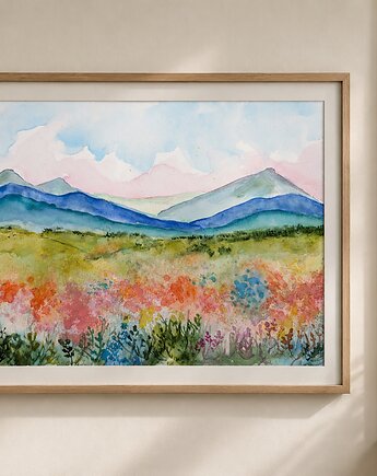 Oryginalna akwarela. Góry A4, Malgorzata Domanska