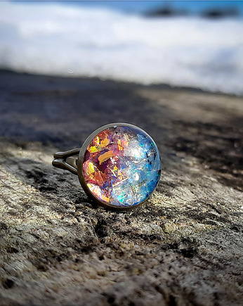 Dwukolorowy mały pierścionek, Figa handmade accessories