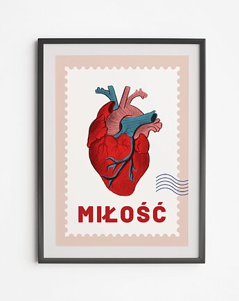 Plakat Serce Miłość, LOVE POLAND DESIGN