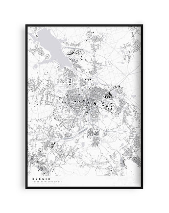 Rybnik - mapa miasta  plakat z mapą Rybnika, PLAKATY GEOMETRYCZNE