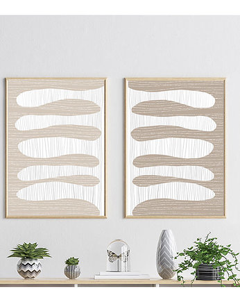 Zestaw dwóch plakatów, beżowych, Dekorando