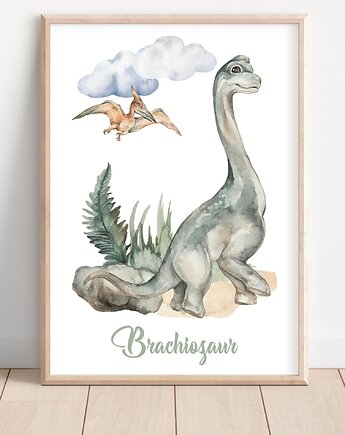 Dinozaur Brachiozaur- Plakat do Pokoju Dziecka, Mała Pracownia DK
