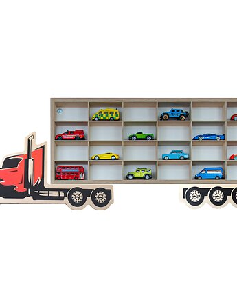 Drewniana półka w kształcie samochodu. Auto półka Hot Wheels - Garaż, wDeche