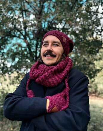 Męski komin MERINO Bordo, Brain Inside