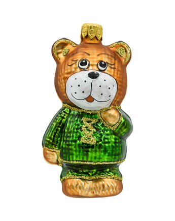 Bombka choinkowa: Miś w sweterku: zielony, Syn Bombkarza