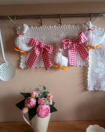 Girlanda ozdoba świąteczna GĄSKI KOKARDY, Atelier Liliputki