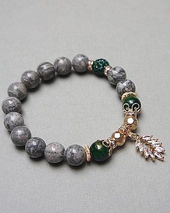 Kolekcja Rich - Jasper and emerald /glamour/ - bransoletka, KiKa pracownia
