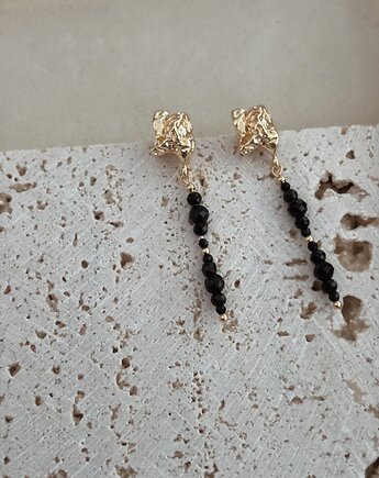 Kolczyki pozłacane Onyks, Chmolowska Jewellery