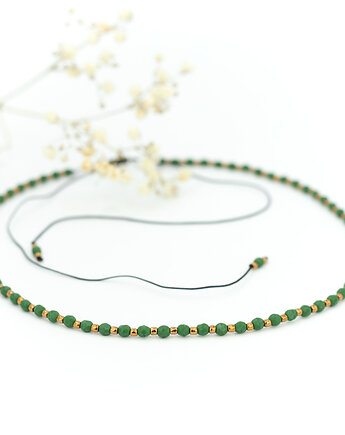 Zielony choker ze szklanych koralików, Tauriel Design