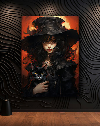 Portret Czarownicy - Plakat - Druk - Czarownica, Wiedźma, Halloween #21, Black Sapphire Art