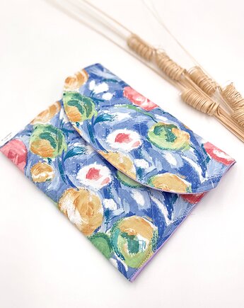 Saszetka/kosmetyczka Pikowana Kwiaty, wu handmade