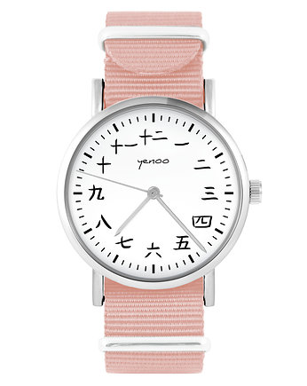 Zegarek - Kanji - brzoskwiniowy róż, yenoo
