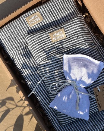 Zestaw prezentowy - 2 lniane termofory z pestek wiśni, różne kolory, Linen House
