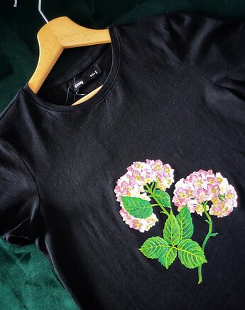 Koszulka t-shirt ręcznie malowana HORTENSJA, ka.linea