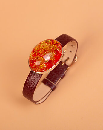 Bransoletka na pasku z bursztynem barwionym, Andorii by Baco