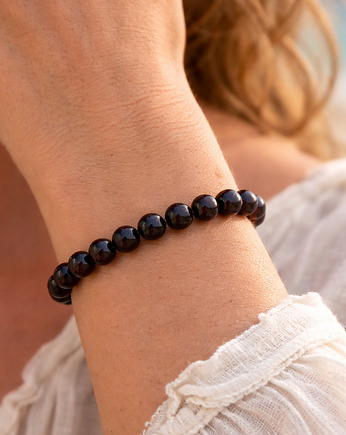 Bransoletka bursztyn ciemna wiśnia kulka regularna, AmberMal