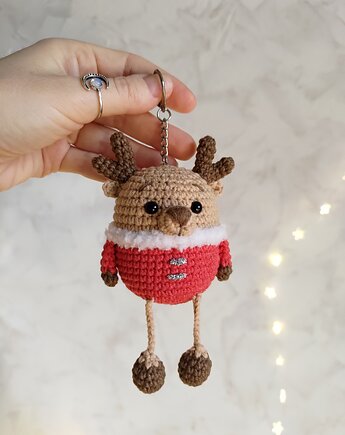 Jelonek brelok na prezent, Upominek świąteczny, EcoToysByNastya