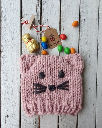 czapka HANDMADE kotek, Lilarose Handmade