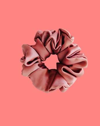 Gumka jedwabna, scrunchie, frotka różowy beż MAXI, Capillum