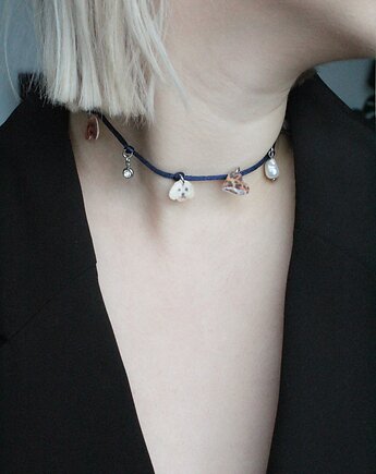 Granatowy choker DOGGY, Flores Jewellery