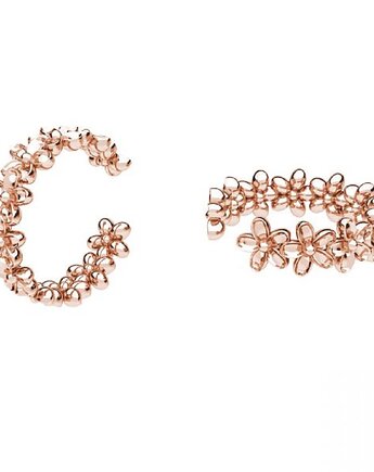 Nausznica KWIATKI -srebro,złoto,różowe złoto, ISSI Jewelry
