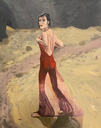 Dziewczyna z groty by Magda Kubiak 50x70 cm oryginał, pachamama ceramics