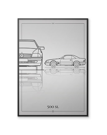 Plakat Motoryzacja - Mercedes 500SL, Peszkowski Graphic