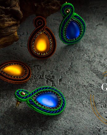 Drobne kolczyki sutasz kolorowe, GLINKY jewelry Aneta Glinka